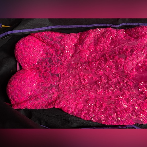 pink corset prom dress